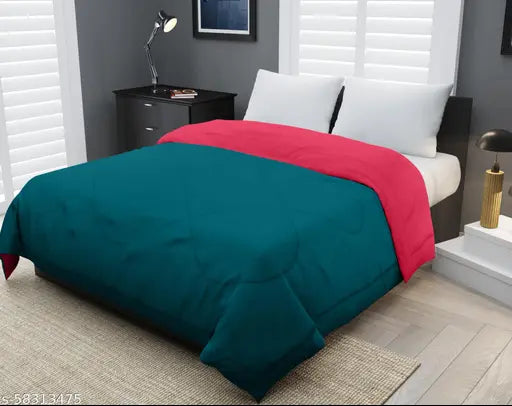 White and grey reversible single ac quilt, glace cotton for kids' summer sleep, ideal for air-conditioned rooms