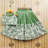 Georgette & nylon embroidered thread work lehenga choli for girls, semi-stitched semi-formal Indian ethnic wear