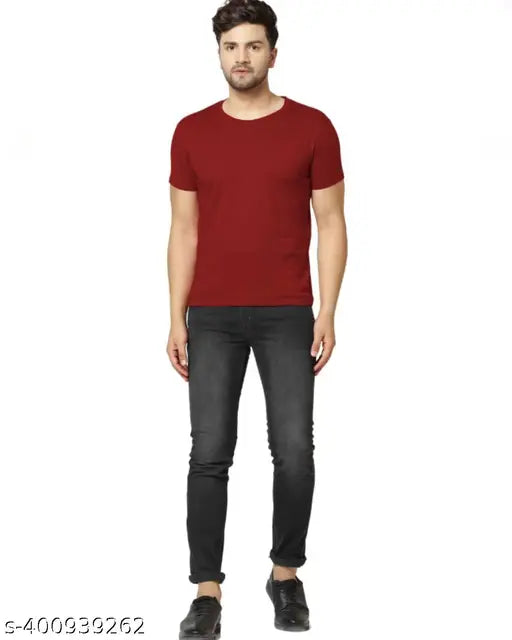 Budget-friendly mens half sleeve soft cotton t-shirt in various sizes, ideal for daily wear and comfort