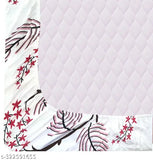 Glace cotton printed elastic fitted king bedsheet with 2 jumbo pillow covers (fit upto 8 inches mattress), ideal for summer use on a double bed