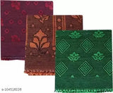 YAWEH floral print polycotton adult blankets set of 3 - 88x50 inches, made in India