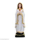White polymarble Rosa Mistica showpiece idol, decorative Mother figurine for home or living room, perfect for housewarming gifts (29 x 9 x 7 cm)