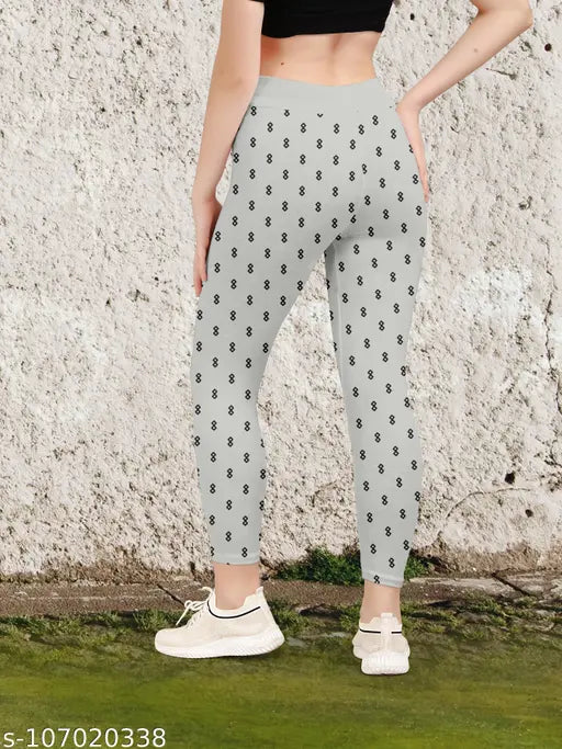 Women's & girls cotton blend small printed jeggings - high rise, slim fit, ankle length, dry clean only. Jeggings in sizes 26 (28waist/35length), 28 (30waist/35length), 30 (32waist/35length), 32 (34waist/35length), 34 (36waist/35length) - India origin