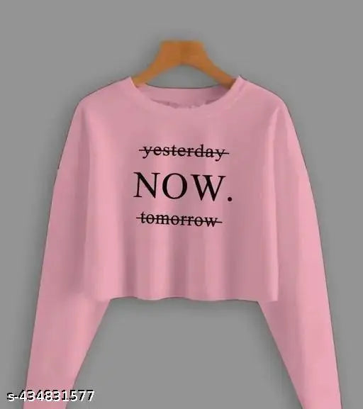 Cotton blend printed net crop top for women and girls. Long sleeves, easy wash, premium quality, India origin