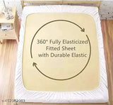 PRIAM Premium multicolor cotton blend elastic fitted bedsheets with 2 pillow covers, double bed (72x78x6 inches), breathable & moisture-wicking for mild winter