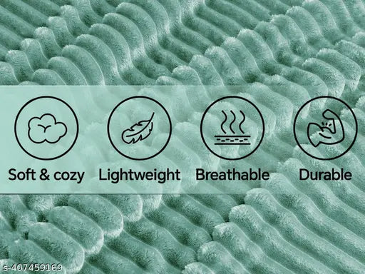 Hazydecor reversible double bed flannel AC blanket, soft polyester, ultra plush, lightweight, machine washable, full-size for cozy comfort