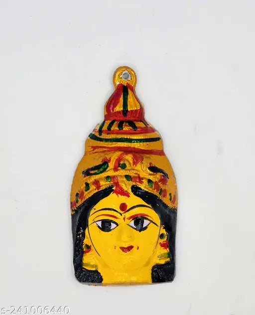 Brass Indian god idol, Amman Face 4.5 inch Durga devi, used for pooja