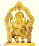 Metal brass Durga Mata idol, intricate handicraft showpiece for home or office, 11 cm x 11.5 cm x 10 cm, Durga is the active energy of the Supreme Lord, embodiment of purity & self-realization, protects from evil & negativity, Country of Origin: India