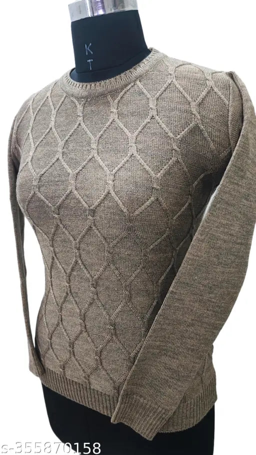 Woolen top in vibrant rainbow yarn, elegant and contemporary design, perfect for colder seasons. Soft texture and regular fit for all body types