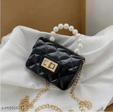 Black silicone small crossbody sling bag with white trim