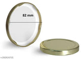 Transparent glass jar and container with rust-proof air tight gold lid, set of 6. Contains measurement for volume: 1000 ml
