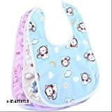 Multicolor pure cotton bibs for toddlers (0-2 years), pack of 3, brass accents - daily wear baby accessory from India