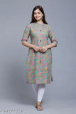 Trendy 100 cotton printed combo kurti for women & girls, three-quarter sleeves, various sizes available
