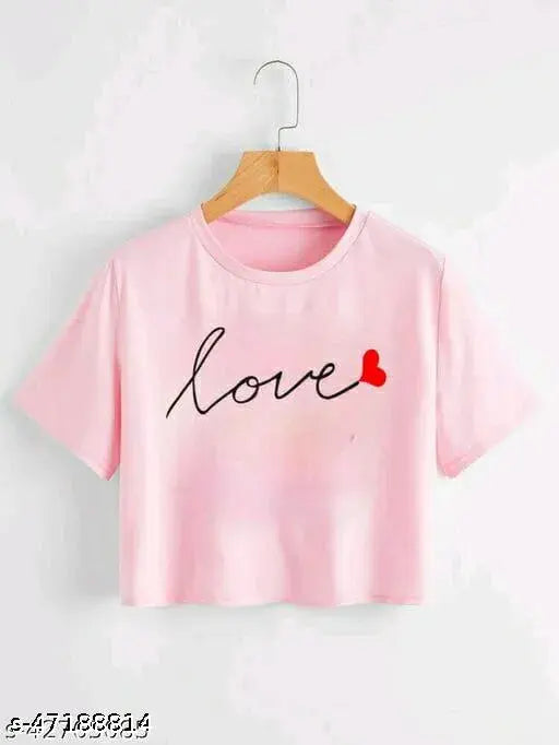 Classic cotton short sleeve women's t-shirt in printed design, S - XL sizes for fashionable ladies