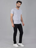 Slim fit black denim jeans by Koetler for men - stretchable fabric, solid color, normal wash, size options available