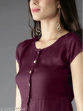 Womens purple solid crepe kurti