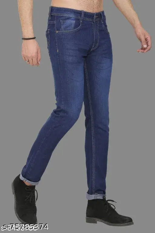 Cotton solid-colored men's jeans, Fancy Fabulous brand, India origin