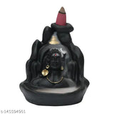 Polyresin Adiyogi Smoke Fountain Figurine, India-origin Shiva idol with 10 cones for Pooja or home decor