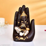 Handcrafted palm Ganesha idol in resin, 9cmL x 15cmH x 6cmB, elevate home decor, Indian artwork
