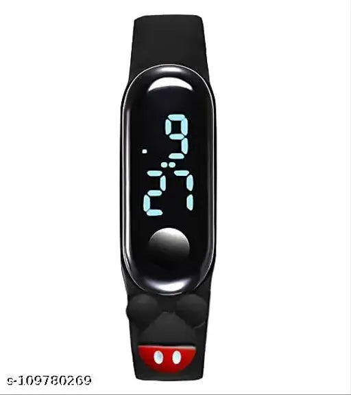 Kiddykin multicolored waterproof watch, cartoon touch LED display, cartoon character design