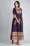 Purple rayon printed woman's kameez
