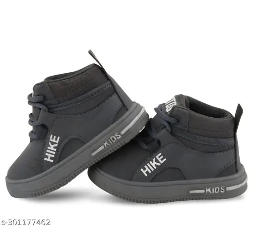 Black kids' shoes with white logos