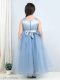 Grey embellished net party dress for girls aged 1-3 years, featuring balloon motifs and Indian origin