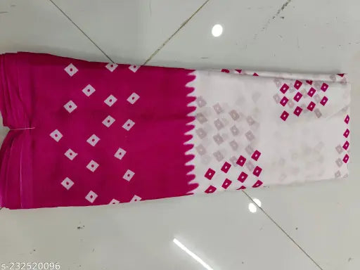 Art silk printed saree, single piece in free size, traditional Banarasi pattern on cotton fabric