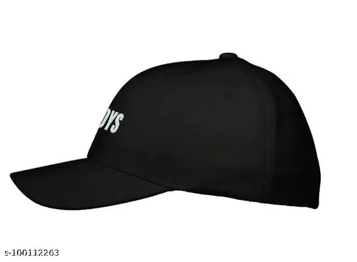 Black Cotton Baseball Cap: Kiwicaves Printed Bad Boys design, unisex, perfect for casual, sporty, or travel styles. Made with high-quality cotton material." (106 characters)