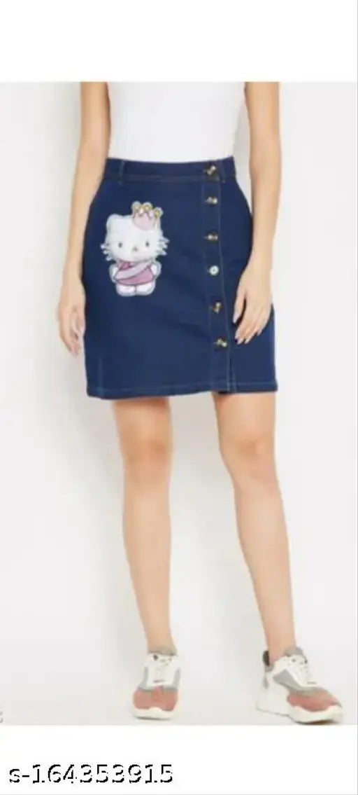 Dark button-up pencil skirt with side pockets