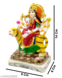 Marble Vastu Durga Maa statue, intricately detailed religious idol, 14x9x6 cm for home/office decor or gift