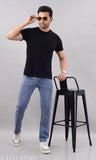 Dark grey denim men's regular fit jeans