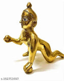 Brass Krishna Laddu Gopal idols (2 no.) for home temple, traditional Indian Janmashtami special
