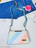 Classic woman sling bag, black and white striped, 2024 fashion