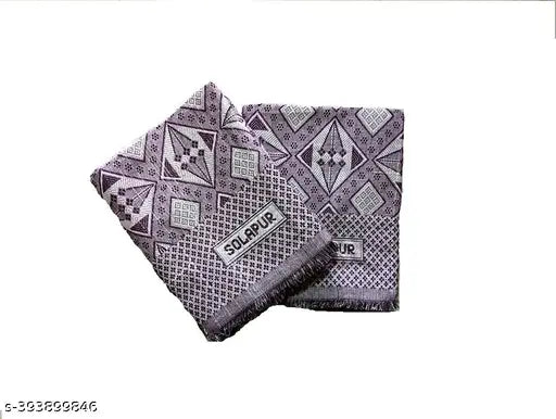 Geometric double cotton Solapur Chaddar blankets, 72x100 inches, pack of 2 - Traditional charm, easy care