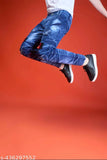 Blue cotton blend men's funky jeans