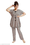 Printed satin kaftan night suit & pyjama set for women, soft & comfortable Indian-made loungewear