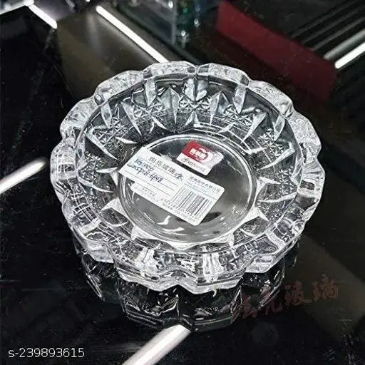 Vastu-compliant sunrise glass ashtray, 10" x 10" x 10", Indian decorative smoke collectible for table use