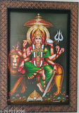 Synthetic resin, 9x12-inch Indian photo frame showcasing Goddess Durga Devi on a lion