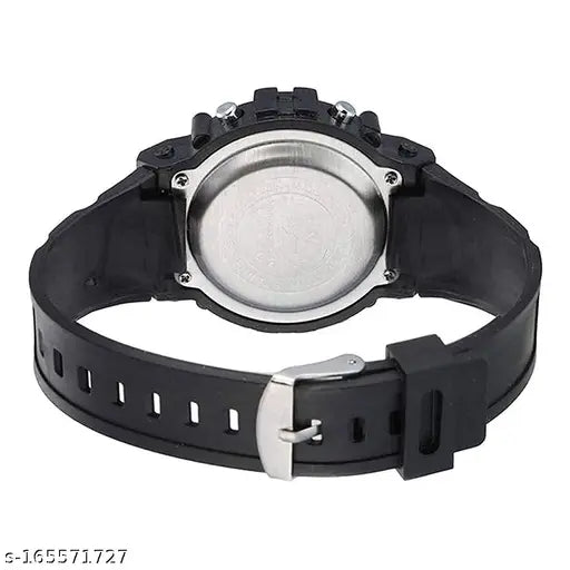 Black digital sports watch for kids with light, multi function design