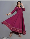Maroon long embroidered anarkali dress with churi design