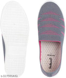 GreyPink synthetic printed belly shoes for ladies, slip-on ballerina style footwear by Walkaroo Go (India)