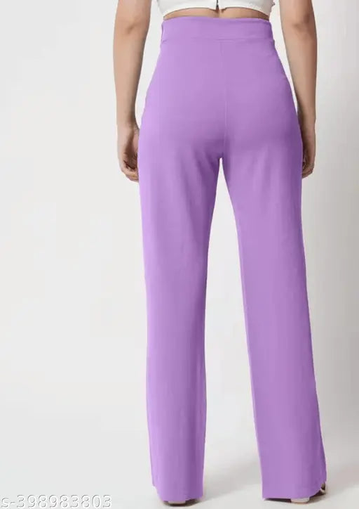 Classic Ladies High Rise Boot Cut Trouser Pants Bell Bottoms Women's Combo of 3