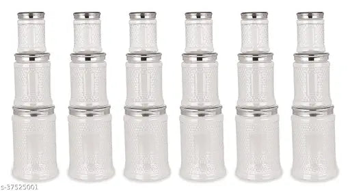 Clear glass jars set of 12 airtight fridge storage containers