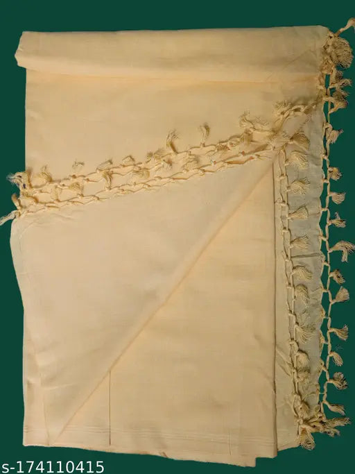 Bhagalpuri cold cotton blend chadar blanket, soft silky touch, yellow solid pattern, free size, India origin