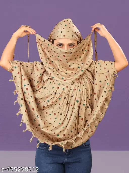 Pure cotton women's scarf, full-face cover, summer protection, skin protection - vibrant Bandhani print, ideal for bike riding
