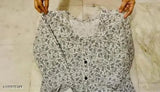 Grey cotton two-piece kurti set for women, short sleeves, best quality