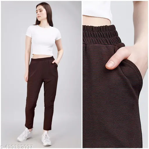 Women's pack of 1 textured net polycotton tack pants for plus size activewear, gymwear, sportswear, joggers, nightwear, and sleepwear. Includes 2 side pockets with drawstring closure. Smart fit design in XS, S, M, L, XL, XXL, XXXL, 4XL sizes. Made in India