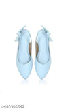 Blue synthetic leather slip-on ballerinas for women, stylish and comfortable footwear on display