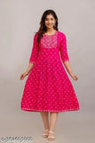 Soft pink embroidered rayon flared anarkali kameez with firozi color detailing
